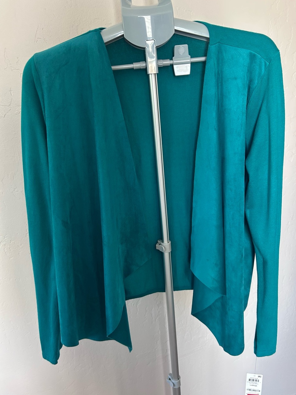 INC International Concepts Teal Open-Front Drape Cardigan